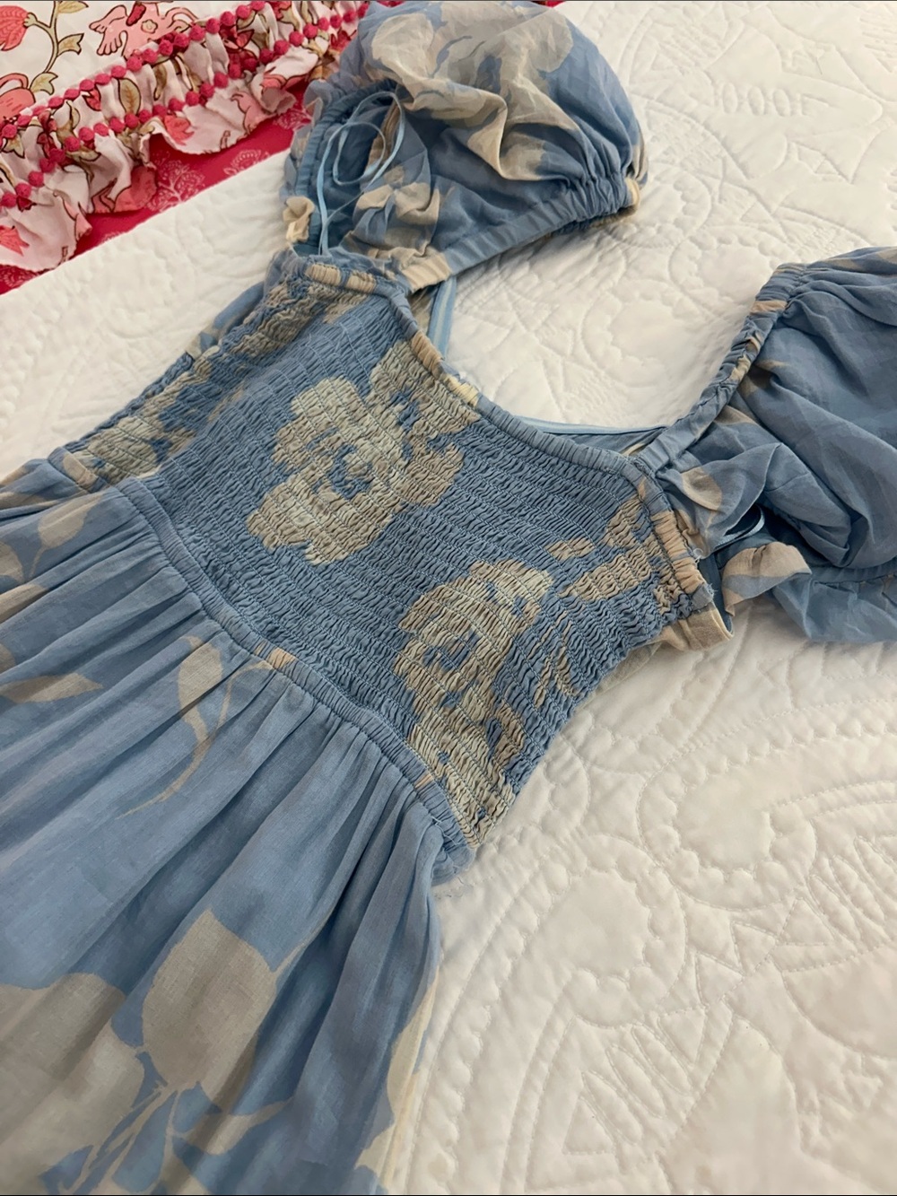 Free People Blue Floral Smocked Maxi Dress - Picture 5 of 9
